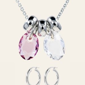 Double Birthstone -korusetti, hopea